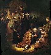 REMBRANDT Harmenszoon van Rijn The Adoration of the Magi. Spain oil painting artist